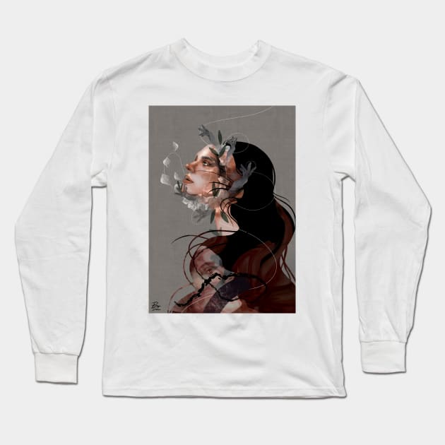 Contemplation Long Sleeve T-Shirt by pollyannadart